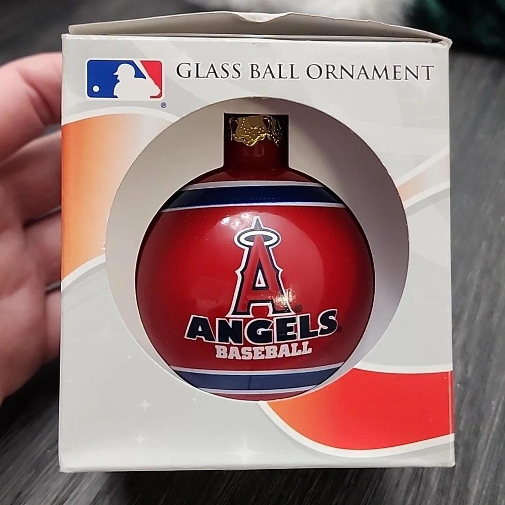 Angels Baseball Glass Ball Bulb Ornament 2012 Red, White and Blue